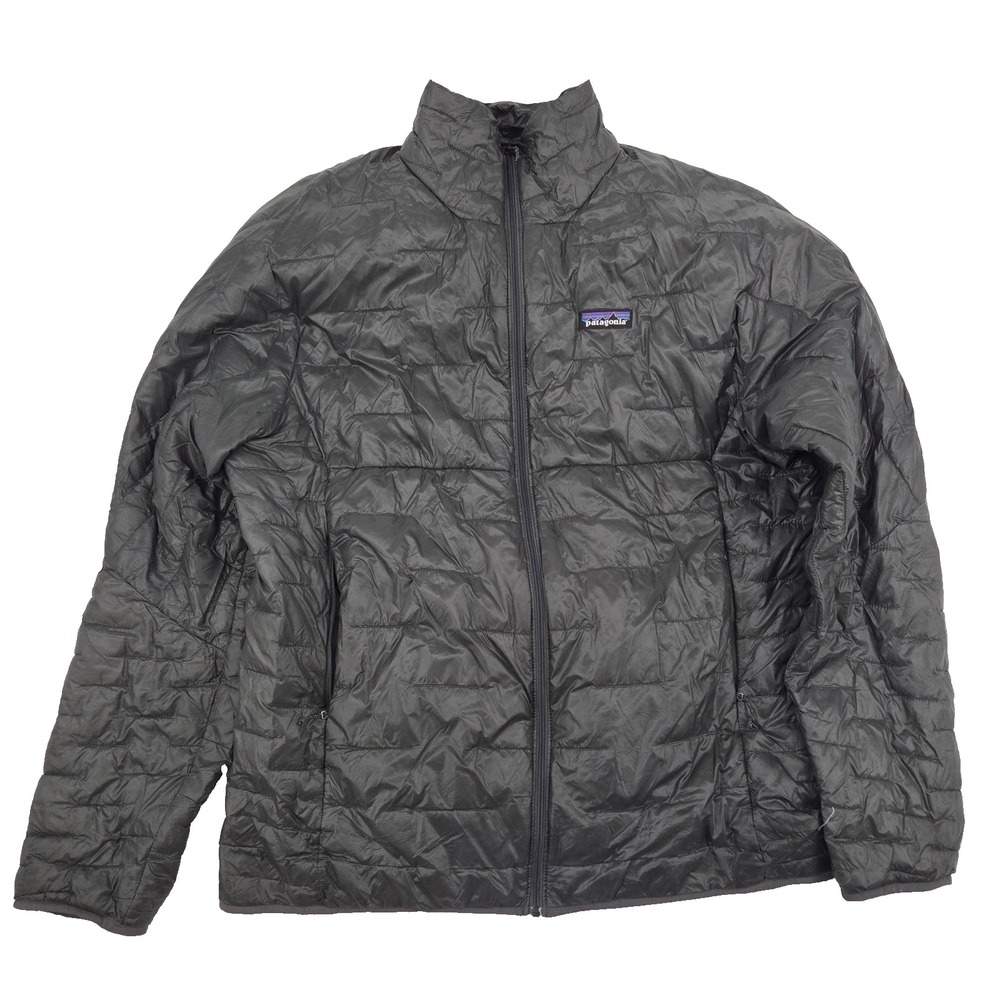Patagonia Micro Puff Jacket Mens Large Forge Gray Puffer Quilted 84065 REPAIRED